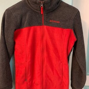 Youth Columbia fleece red and gray jacket ❄️